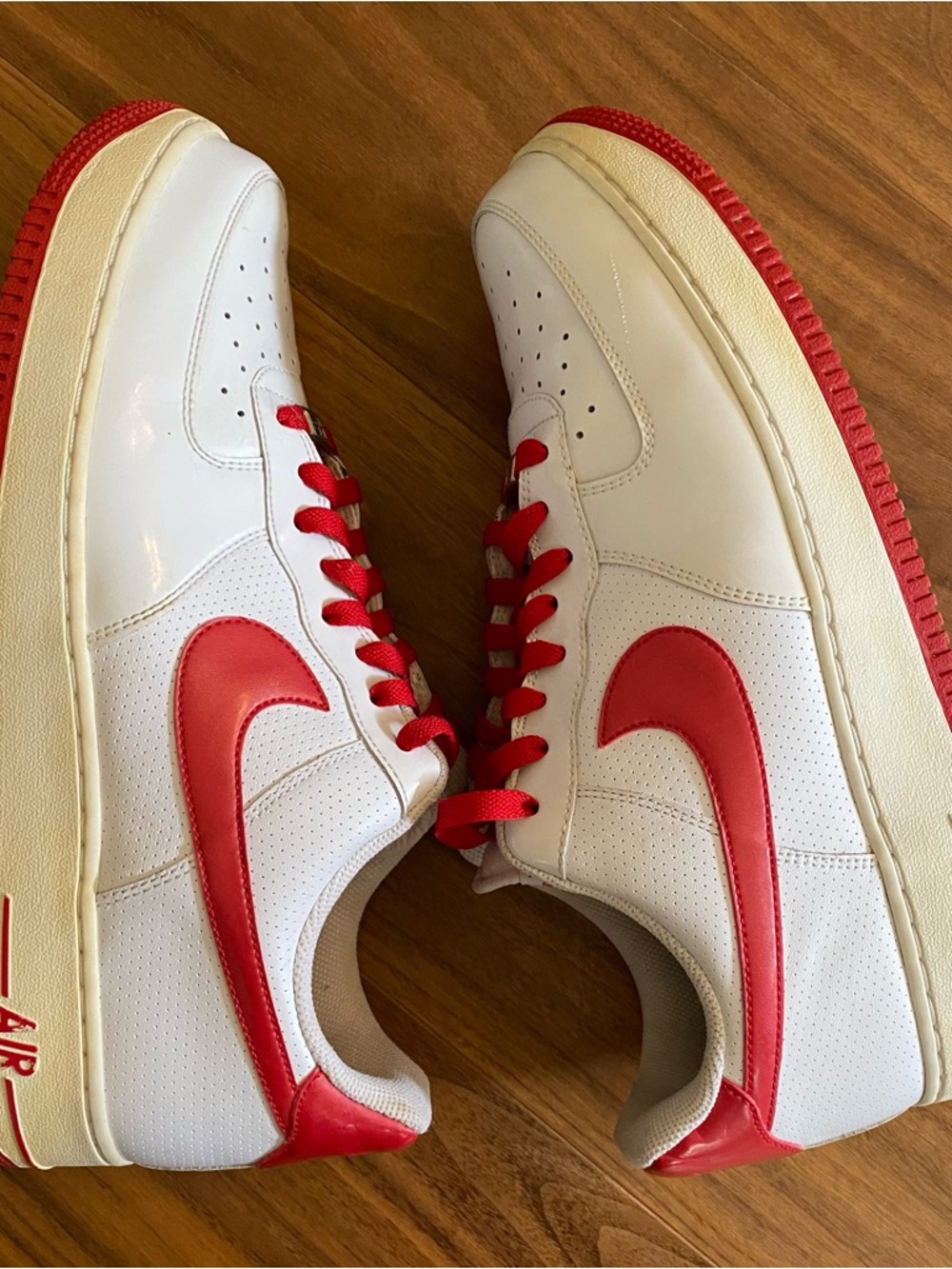 Nike Air Force 1 Low White Red Size 12 AF1 Sneakers